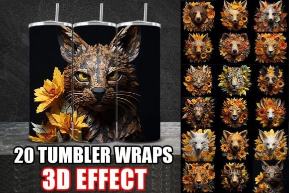 3D FallPapercut Animals Tumbler Wrap Bundle – A Creative Resource for Artists and Makers