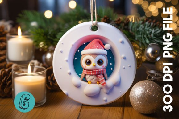 3D Owl Break Through Ornament Front 86 – A High-Quality Creative Asset for Print and Digital Projects