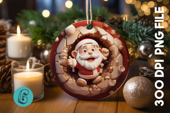 3D Santa Break Through Ornament 28 – A Creative Solution for Festive DIY Projects