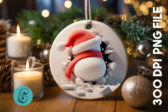 3D Snowman Break Wall Ornament PNG 49 – A Must-Have for Creative DIY Projects