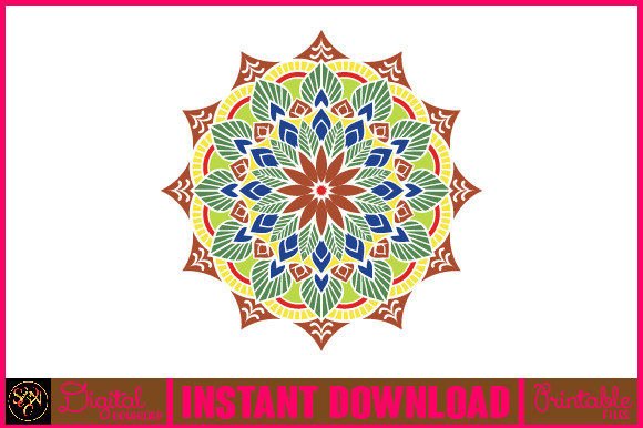 Mandala 3D Layered SVG Cut File-88: A Vibrant Design Asset for Print and Digital Projects
