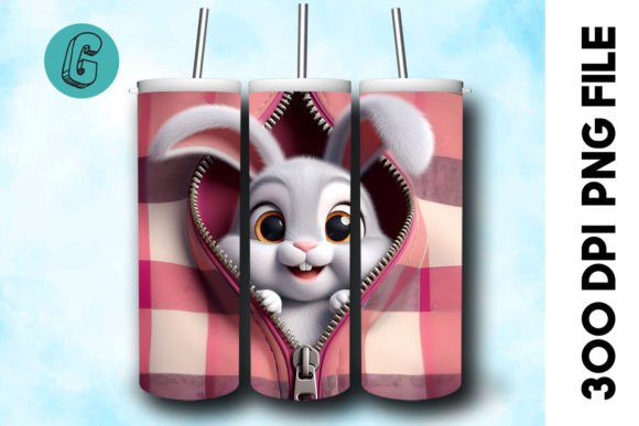 Rabbit 3D Valentine Tumbler Wrap 30