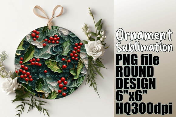 Seasonal 3D Circle Elegance: A Creative Sublimation Design