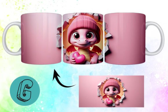 Unleash Your Creativity with the Valentine Dragon 3D Mug Wrap 98