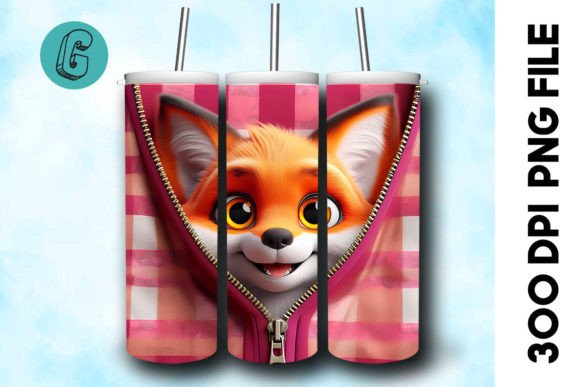 Valentine Cute Fox 3D Tumbler Wrap 34
