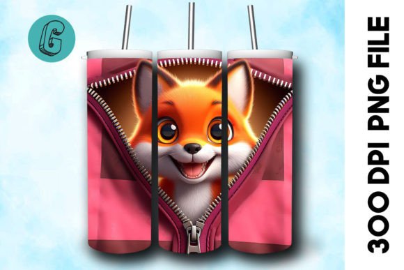 Valentine Cute Fox 3D Tumbler Wrap 40