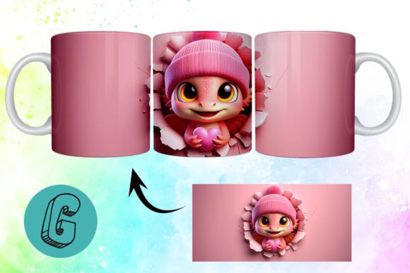 Valentine Dragon 3D Mug Wrap 81