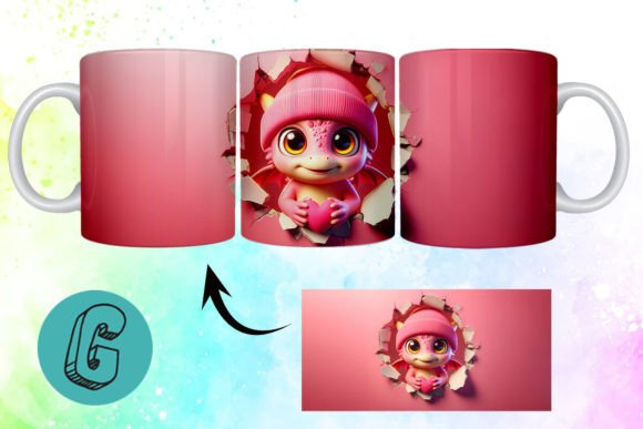 Valentine Dragon 3D Mug Wrap 82