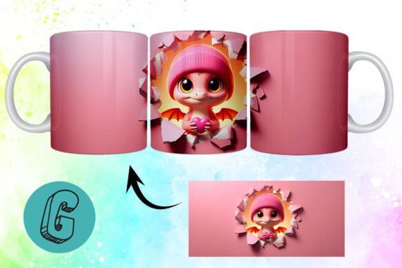 Valentine Dragon 3D Mug Wrap 90